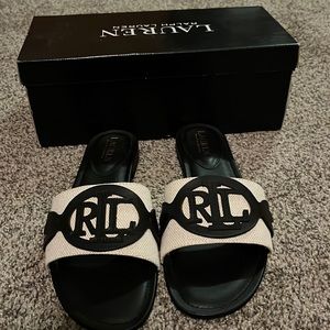 Black Ralph Lauren slides